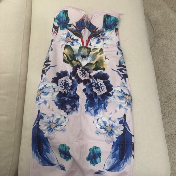 Strapless floral dress size S - Picture 3 of 5